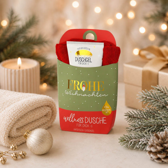 Wellnessdusche „Frohe Weihnachten“ – Stimmungsbild im weihnachtlichen Ambiente
