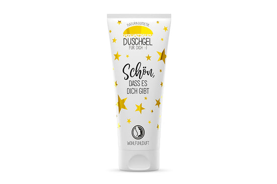 110101 Geschenk für Dich Naturkosmetik Duschgel mit Aufschrift Schön, dass es Dich gibt