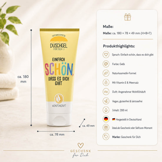 Naturkosmetik Duschgel Einfach schön dass es dich gibt – Produktdetails & Maße