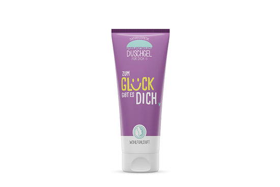Naturkosmetik Duschgel Zum Glück gibt es Dich in Violett – Geschenk für Dich