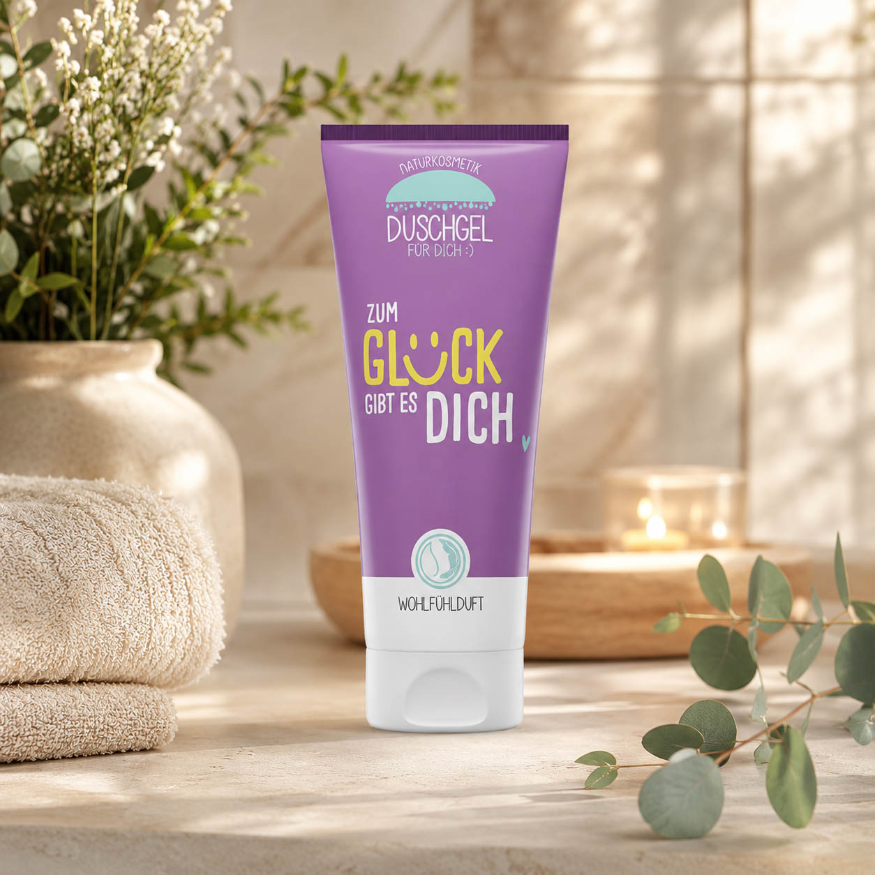 Naturkosmetik Duschgel Zum Glück gibt es Dich in Violett – Lifestyle