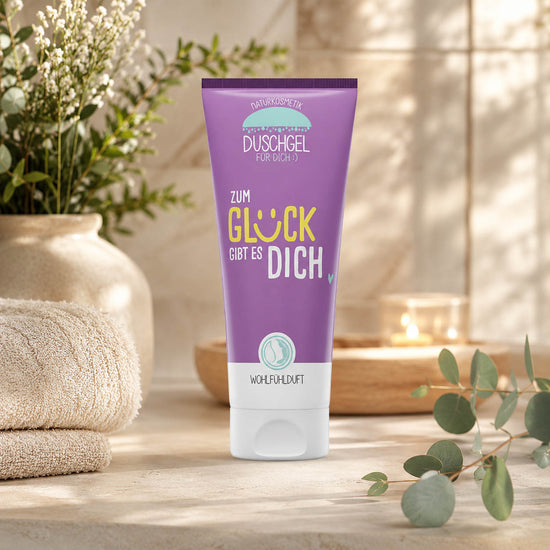Naturkosmetik Duschgel Zum Glück gibt es Dich in Violett – Lifestyle