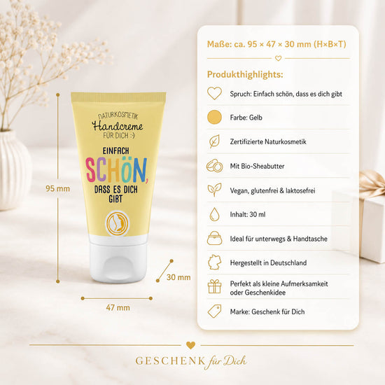 Naturkosmetik Handcreme Einfach schön dass es dich gibt – Produktdetails & Maße