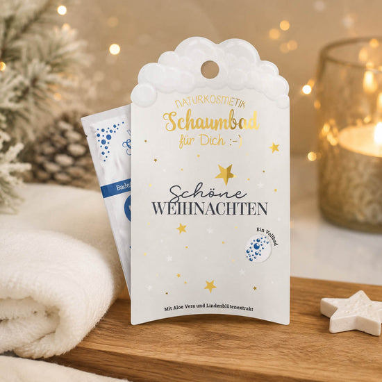 Schaumbad „Schöne Weihnachten“ – Stimmungsbild im weihnachtlichen Ambiente