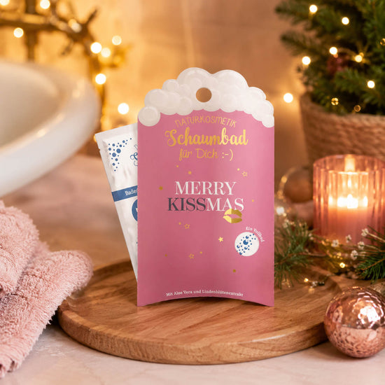 Schaumbad Merry Kissmas stimmungsvoll – Geschenk für Dich