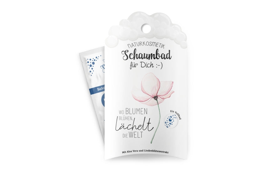 113593, Naturkosmetik Schaumbad “Wo Blumen blühen, lächelt die Welt” von Geschenk für Dich, 4027268337460