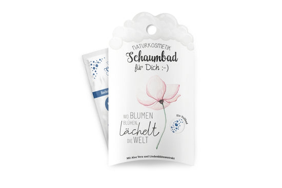 113593, Naturkosmetik Schaumbad “Wo Blumen blühen, lächelt die Welt” von Geschenk für Dich, 4027268337460