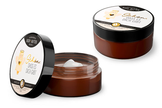 Geschenk für Dich Bodybutter „Schön, dass es Dich gibt“ – Naturkosmetik mit Bio-Aloe Vera, Sheabutter, Kokosöl &amp; Calendula. Engelmotiv,
