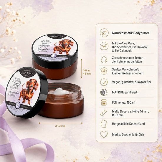 Infografik Bodybutter „Es sind die kleinen Dinge im Leben“: 150 ml, NATRUE-Naturkosmetik, vegan, Bio-Sheabutter
