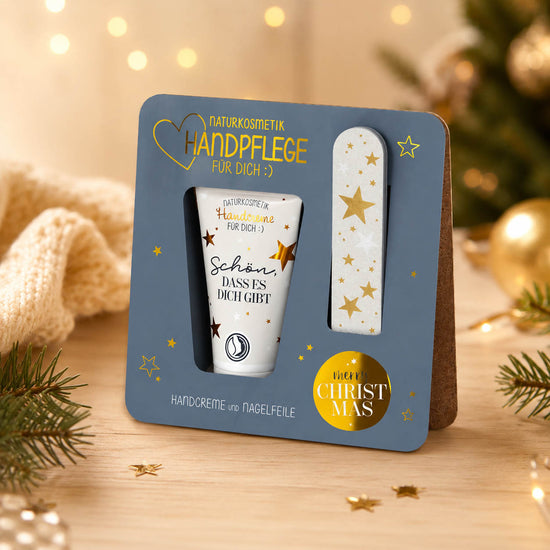 Handpflege-Set „Merry Christmas“ – Stimmungsbild im weihnachtlichen Ambiente