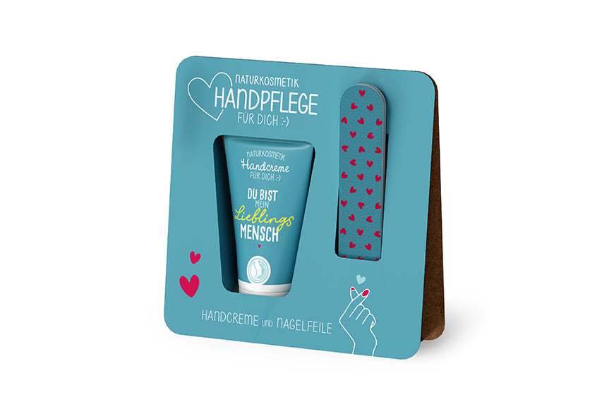 Handpflege-Set Du bist mein Lieblingsmensch in Petrol – Geschenk für Dich