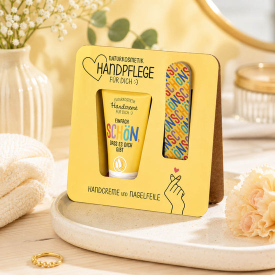 Handpflege-Set Einfach schön, dass es dich gibt Gelb – Lifestyle