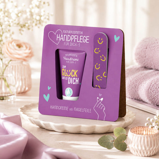 Handpflege-Set Zum Glück gibt es Dich Violett – Lifestyle