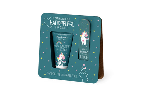 119582 Naturkosmetik Handpflegeset Handcreme mit Nagelfeile Gute Laune fr Dich Einhorn von Geschenk fr Dich