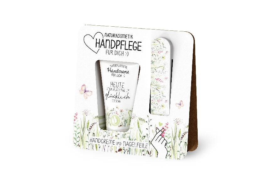 119592 Naturkosmetik Handpflegeset Handcreme mit Nagelfeile Heute ist ein guter Tag um glcklich zu sein von Geschenk fr Dich