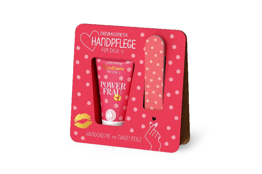 119712 Naturkosmetik Handpflegeset Handcreme mit Nagelfeile Power Frau von Geschenk fr Dich