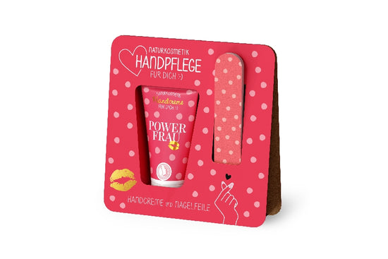 119712 Naturkosmetik Handpflegeset Handcreme mit Nagelfeile Power Frau von Geschenk fr Dich