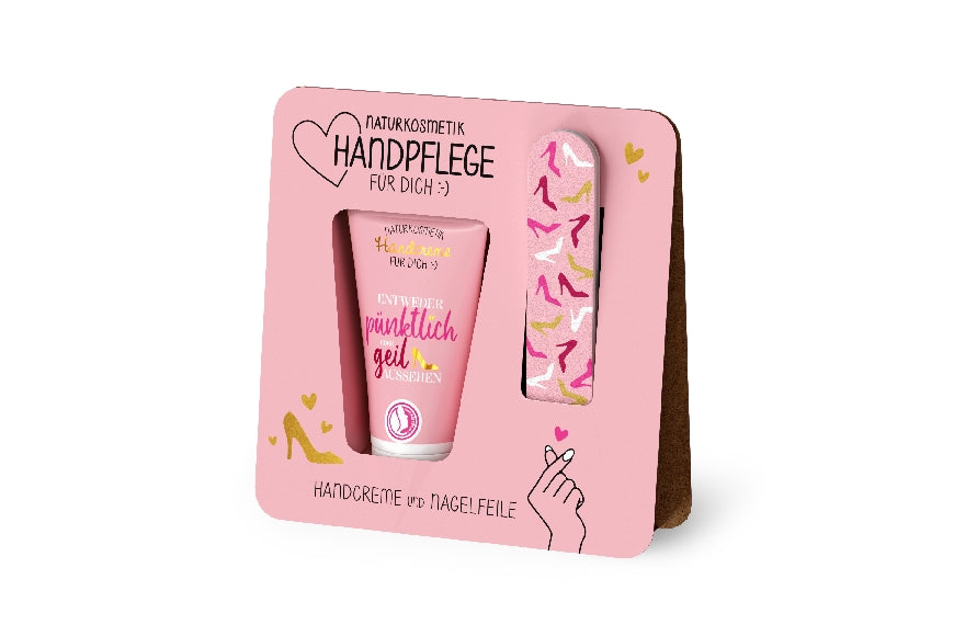 119715 Naturkosmetik Handpflegeset Handcreme mit Nagelfeile Entweder pnktlich oder geil aussehen von Geschenk fr Dich