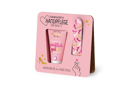 119715 Naturkosmetik Handpflegeset Handcreme mit Nagelfeile Entweder pnktlich oder geil aussehen von Geschenk fr Dich