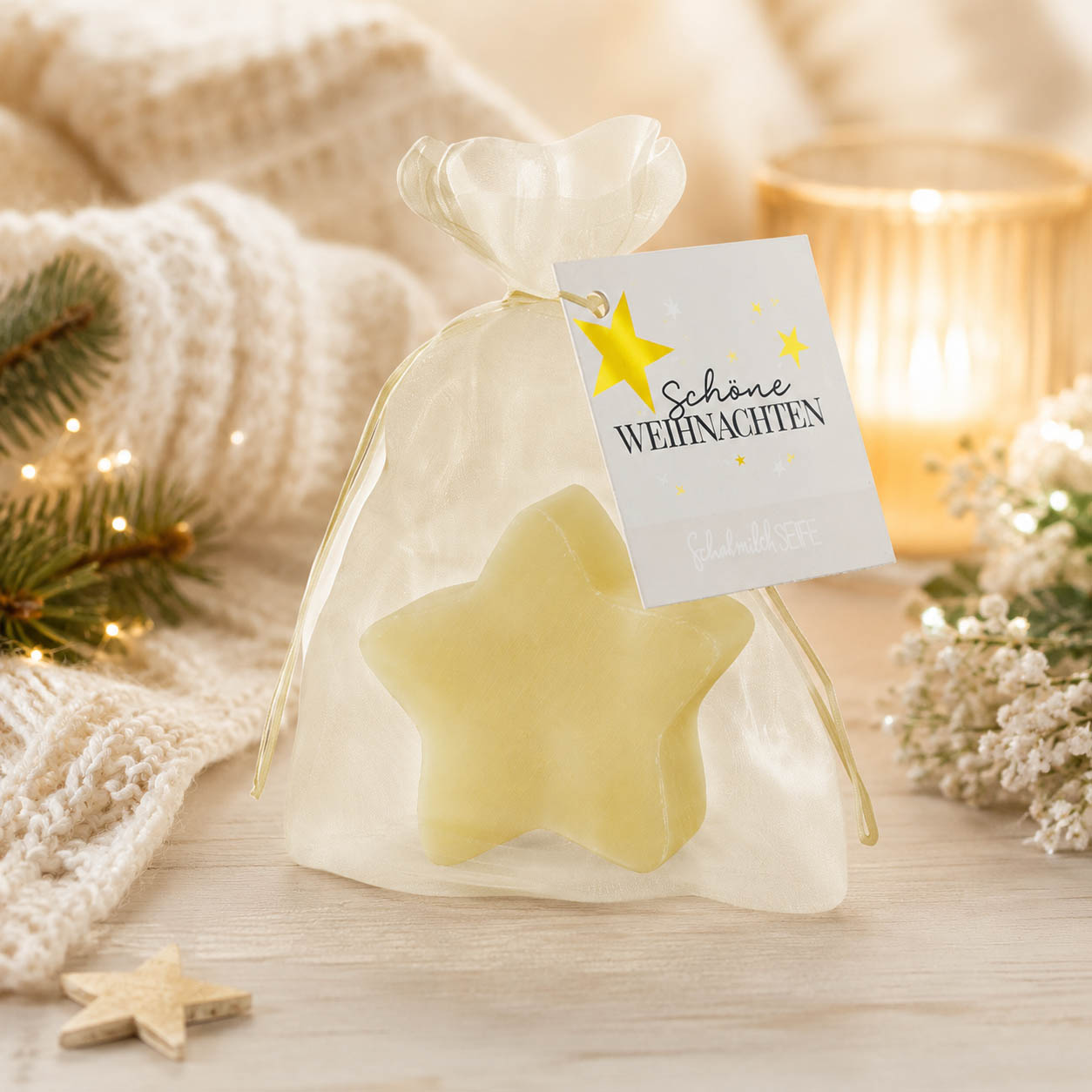 Schafmilchseife Stern »Schöne Weihnachten« – Stimmungsbild