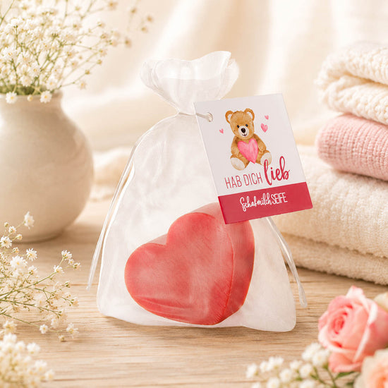 Schafmilchseife Herz »Hab dich lieb« – Stimmungsbild