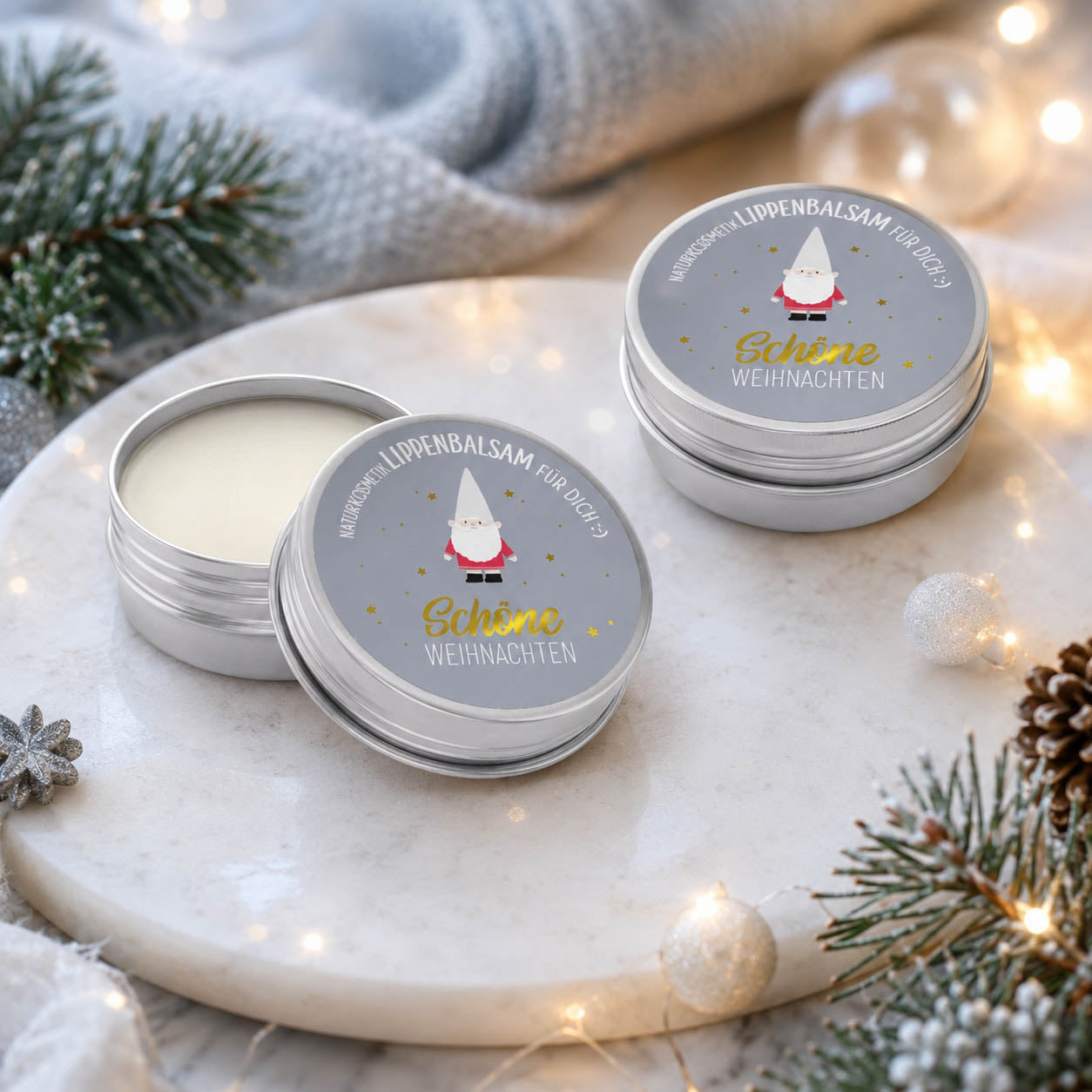 Lippenbalsam Schöne Weihnachten Wichtel stimmungsvoll mit Weihnachtsdeko – Geschenk für Dich