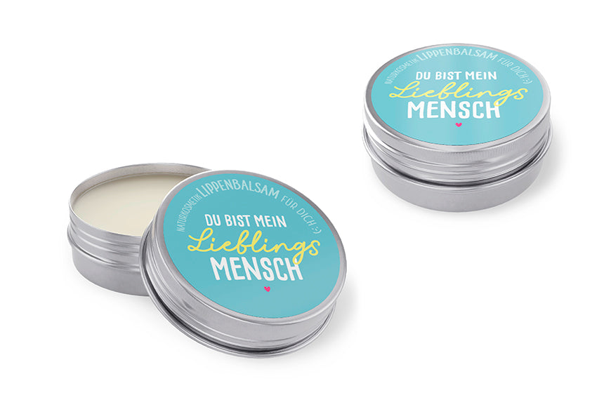 Naturkosmetik Lippenbalsam „Du bist mein Lieblingsmensch“ Petrol – Geschenk für Dich
