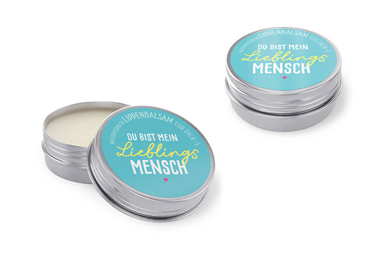 Naturkosmetik Lippenbalsam „Du bist mein Lieblingsmensch“ Petrol – Geschenk für Dich