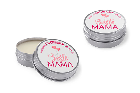 Naturkosmetik Lippenbalsam „Beste Mama“ in Metalldose von Geschenk für Dich