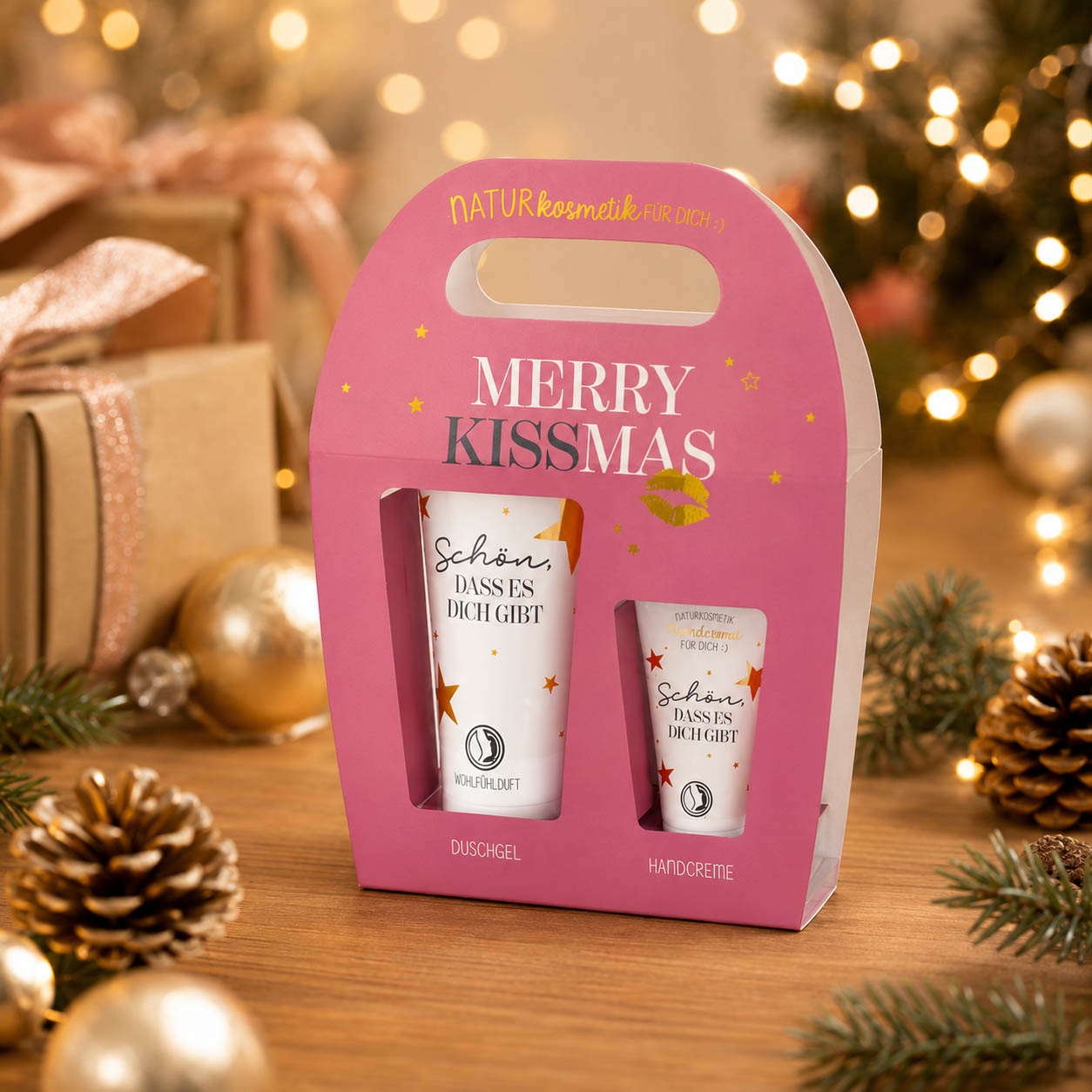Merry Kissmas Naturkosmetik-Set stimmungsvoll – Geschenk für Dich