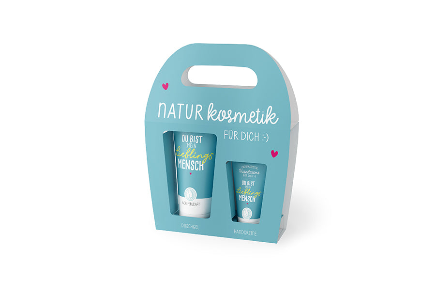 Naturkosmetik-Set Du bist mein Lieblingsmensch in Petrol – Geschenk für Dich