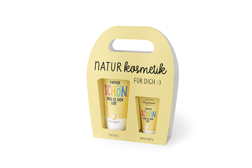 Naturkosmetik-Set Einfach schön dass es dich gibt in Gelb – Geschenk für Dich