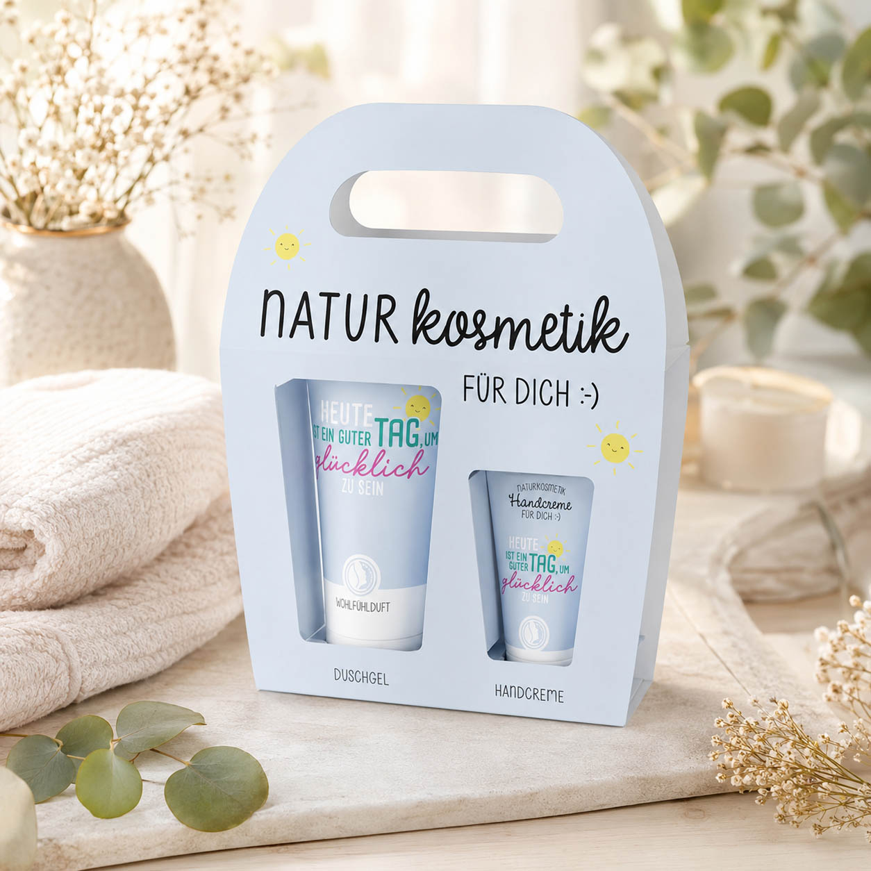 Naturkosmetik-Set Heute ist ein guter Tag in Hellblau – Lifestyle