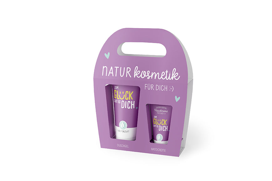 Naturkosmetik-Set Zum Glück gibt es Dich in Violett – Geschenk für Dich