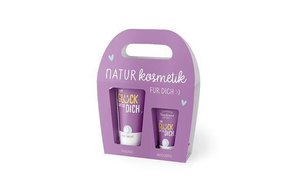 Naturkosmetik-Set Zum Glück gibt es Dich in Violett – Geschenk für Dich