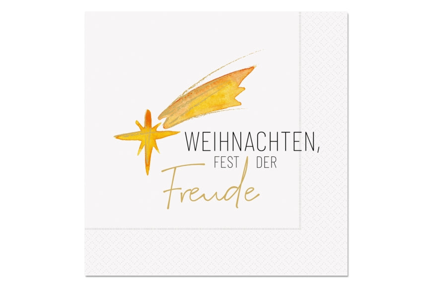 130172 Weihnachtliche Servietten mit Aufschrift Weihnachten, Fest der Freude und Sternschnuppe von Geschenk für Dich