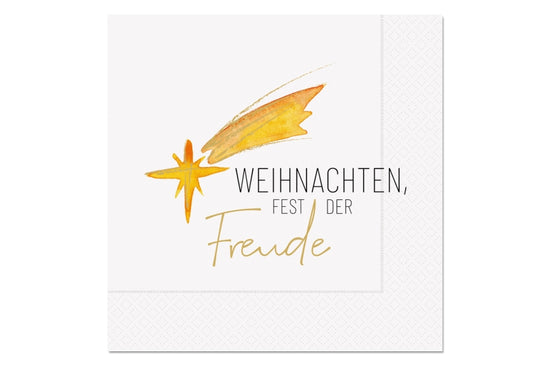 130172 Weihnachtliche Servietten mit Aufschrift Weihnachten, Fest der Freude und Sternschnuppe von Geschenk für Dich