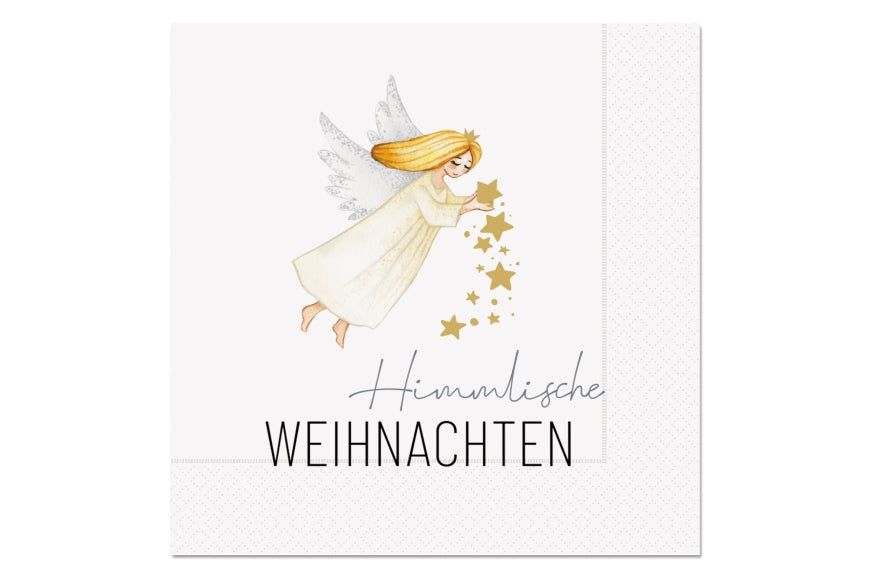 130174 Weihnachtliche Servietten mit Aufschrift Himmlische Weihnachten und Weihnachtsengel Engel von Geschenk für Dich