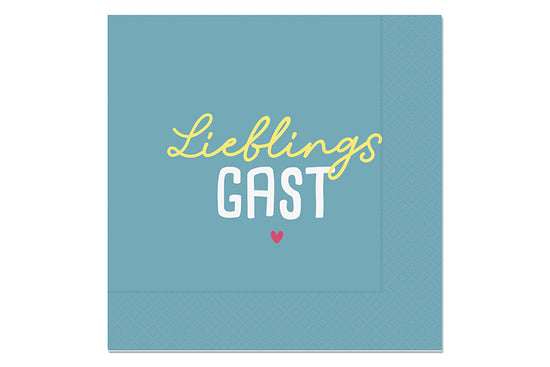 Servietten Lieblingsgast in Petrol – Geschenk für Dich