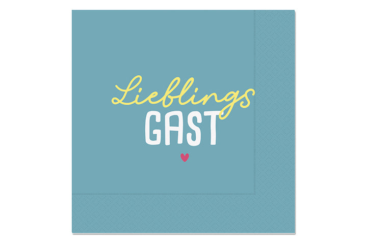 Servietten Lieblingsgast in Petrol – Geschenk für Dich