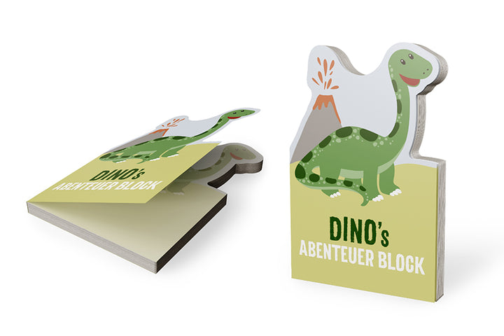 185381 Geschenk für Dich Notizblock Dinosaurier mit Aufschrift Dinos Abenteuerblock