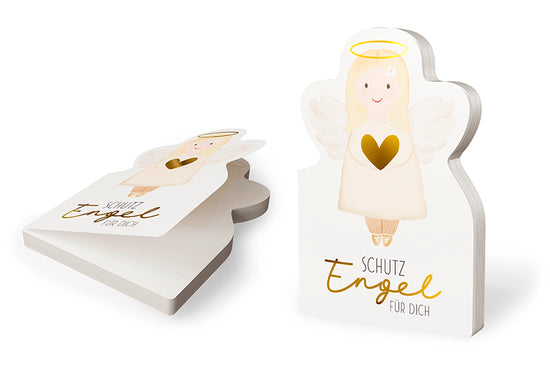Notizblock „Schutzengel für Dich“ von Geschenk für Dich – liebevoll gestalteter Block mit Engel-mit-Herz-Motiv &amp; 90 bedruckten Seiten