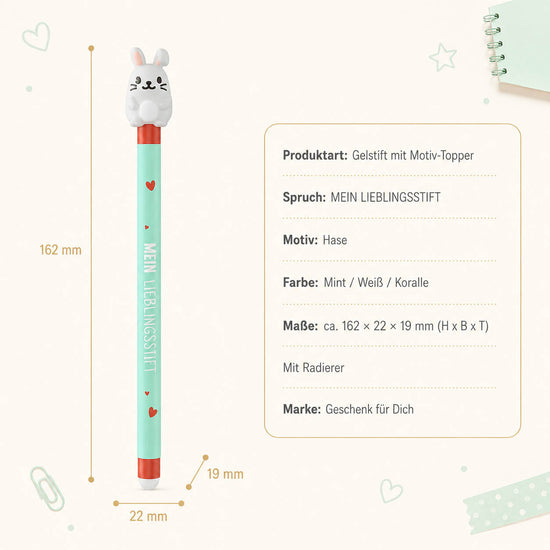 Gelstift Hase »Mein Lieblingsstift« – Produkt-Highlights, radierbar