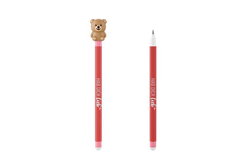 Gelstift für Dich »Hab dich lieb« – Teddy, Kleine Lieblinge, schreibt in Rosa, radierbar