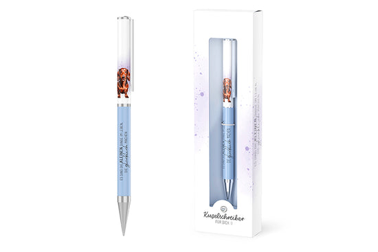 Kugelschreiber „Es sind die kleinen Dinge im Leben, die glücklich machen“ mit Dackel-Motiv von Geschenk für Dich