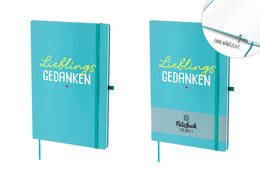 Notizbuch A5 „Lieblingsgedanken“ Petrol – Geschenk für Dich