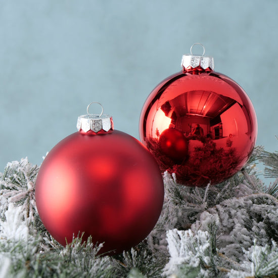 Große Weihnachtskugeln rot glanz matt 4er Ø 10 cm Glas – Malou Home Design®