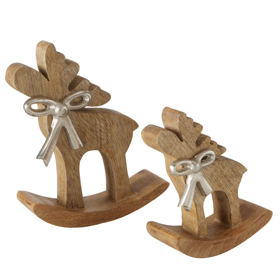 Holz Deko Aufsteller Hirsch 2er Set