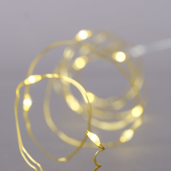 LED Lichterkette 10 Micro LEDs Golddraht warmweiß