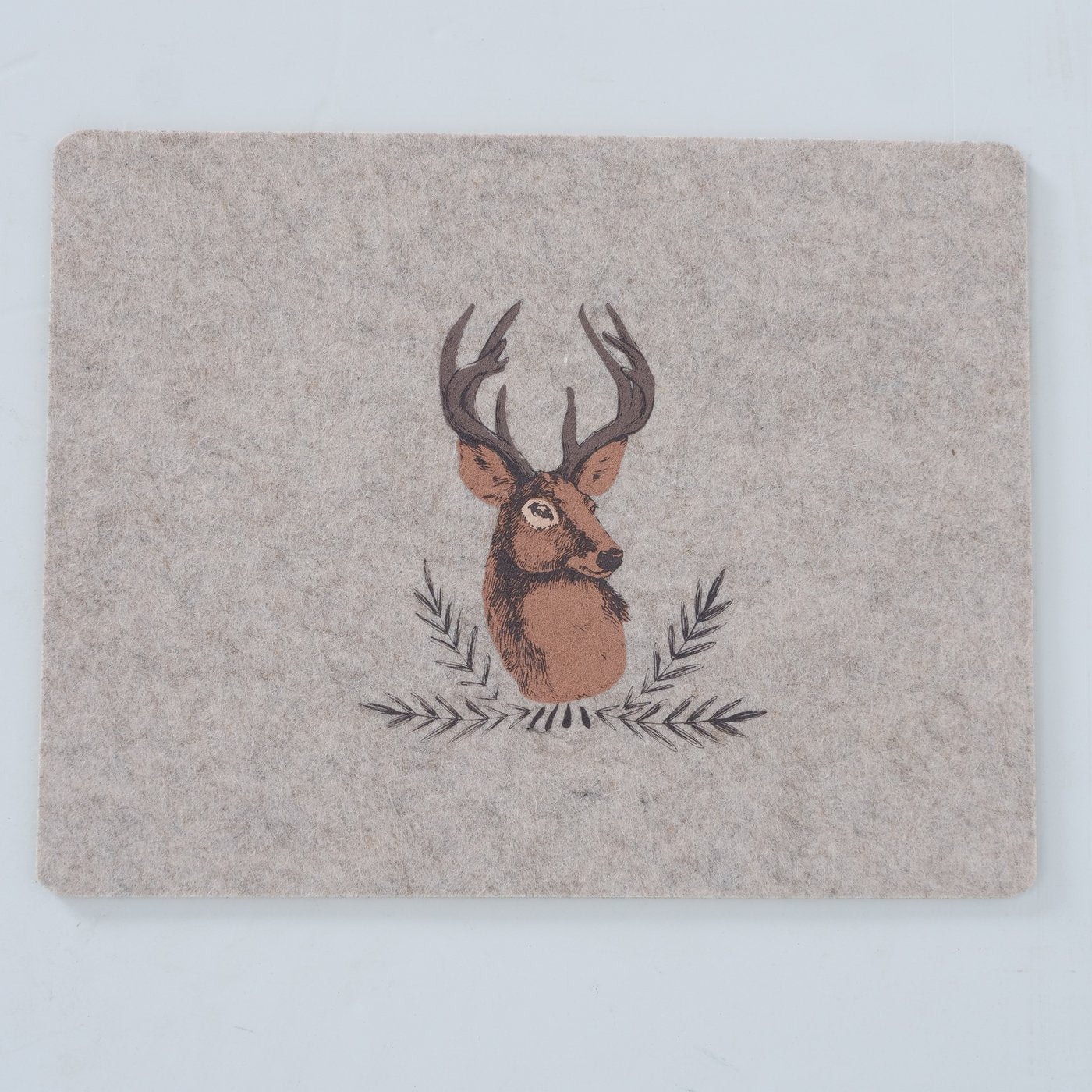 2014111 Boltze Filz Platzset Tischset rechteckig beige, Motiv Hirsch Hirschkopf, 2014111, 4020607918573